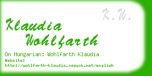 klaudia wohlfarth business card